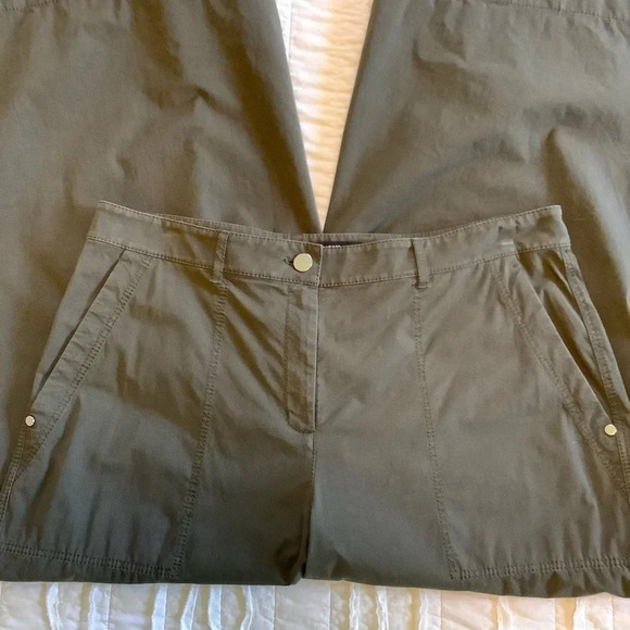 Lafayette 148 Olive Wide Leg Pants Sz-10 - Picture 4 of 5
